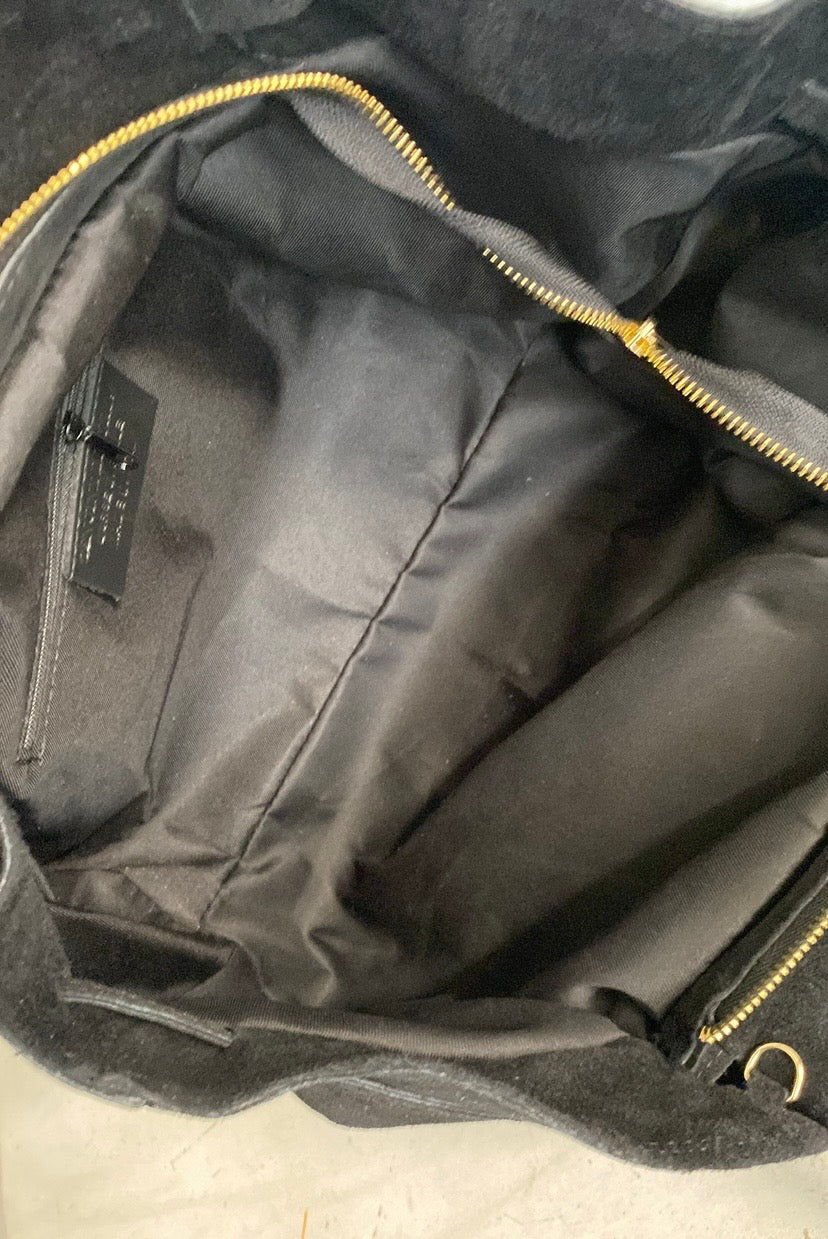 Borsa in pelle scamosciata