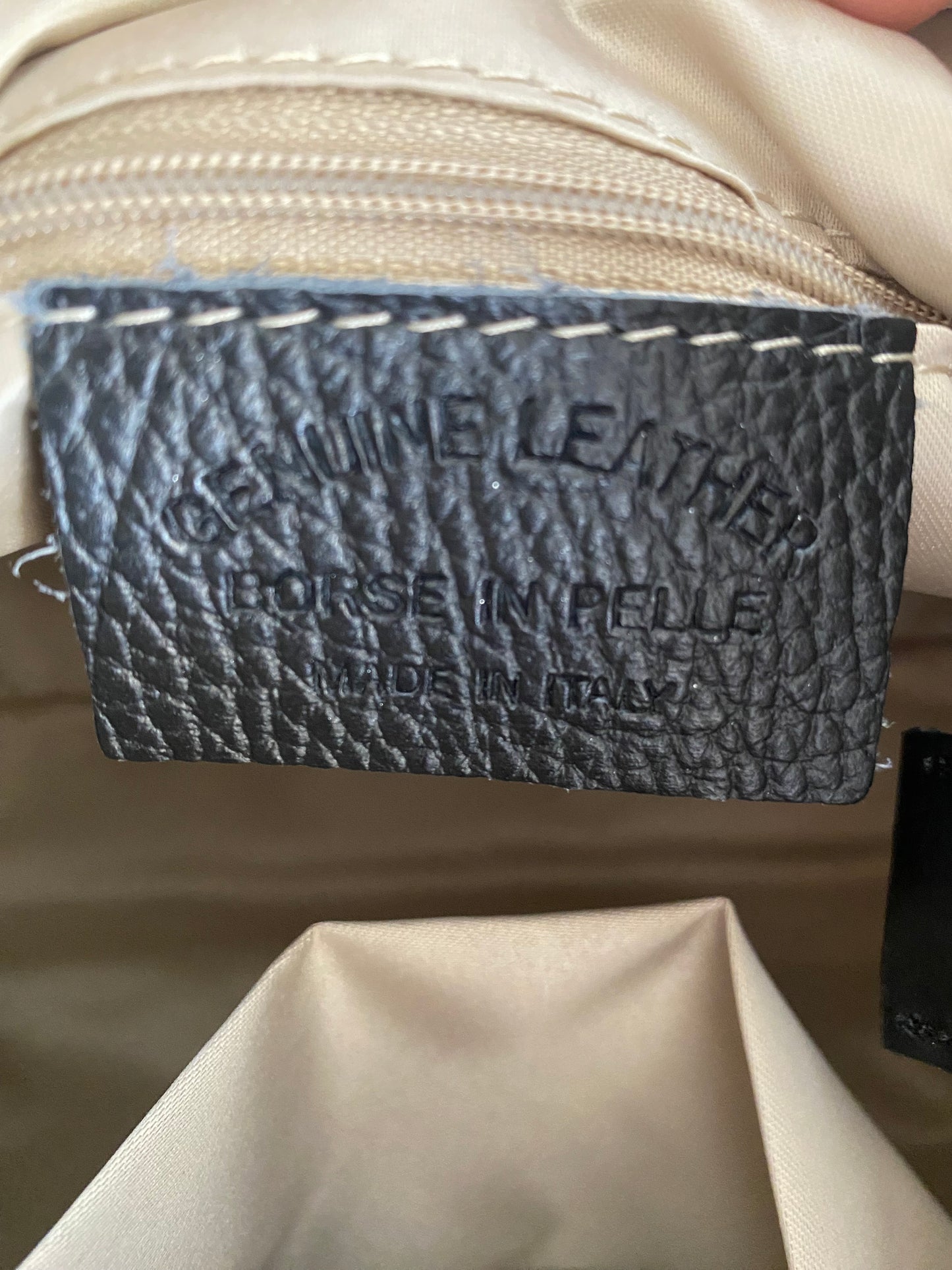 Borsa in pelle & canvas