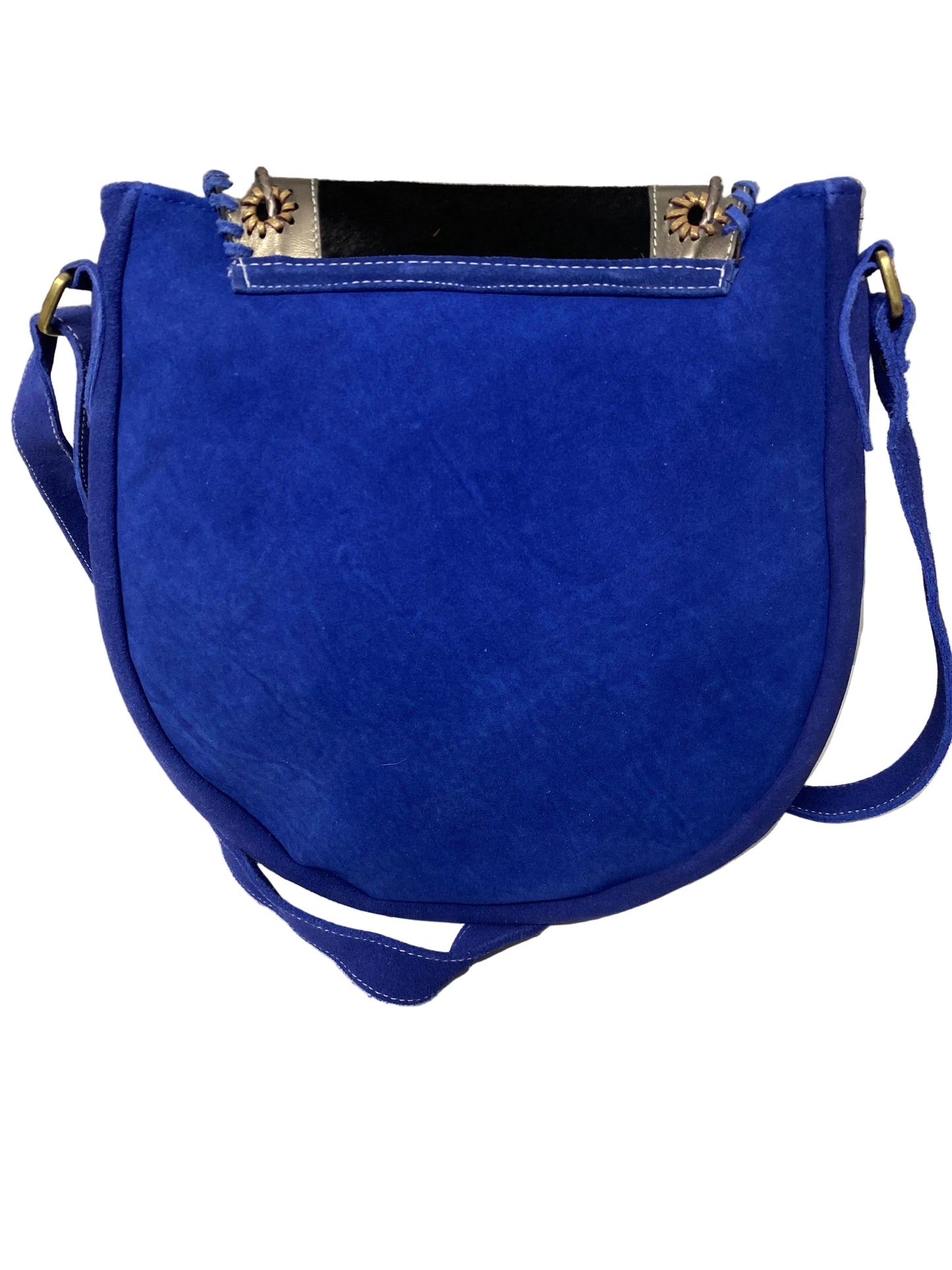 Borsa in pelle scamosciata e cavallino