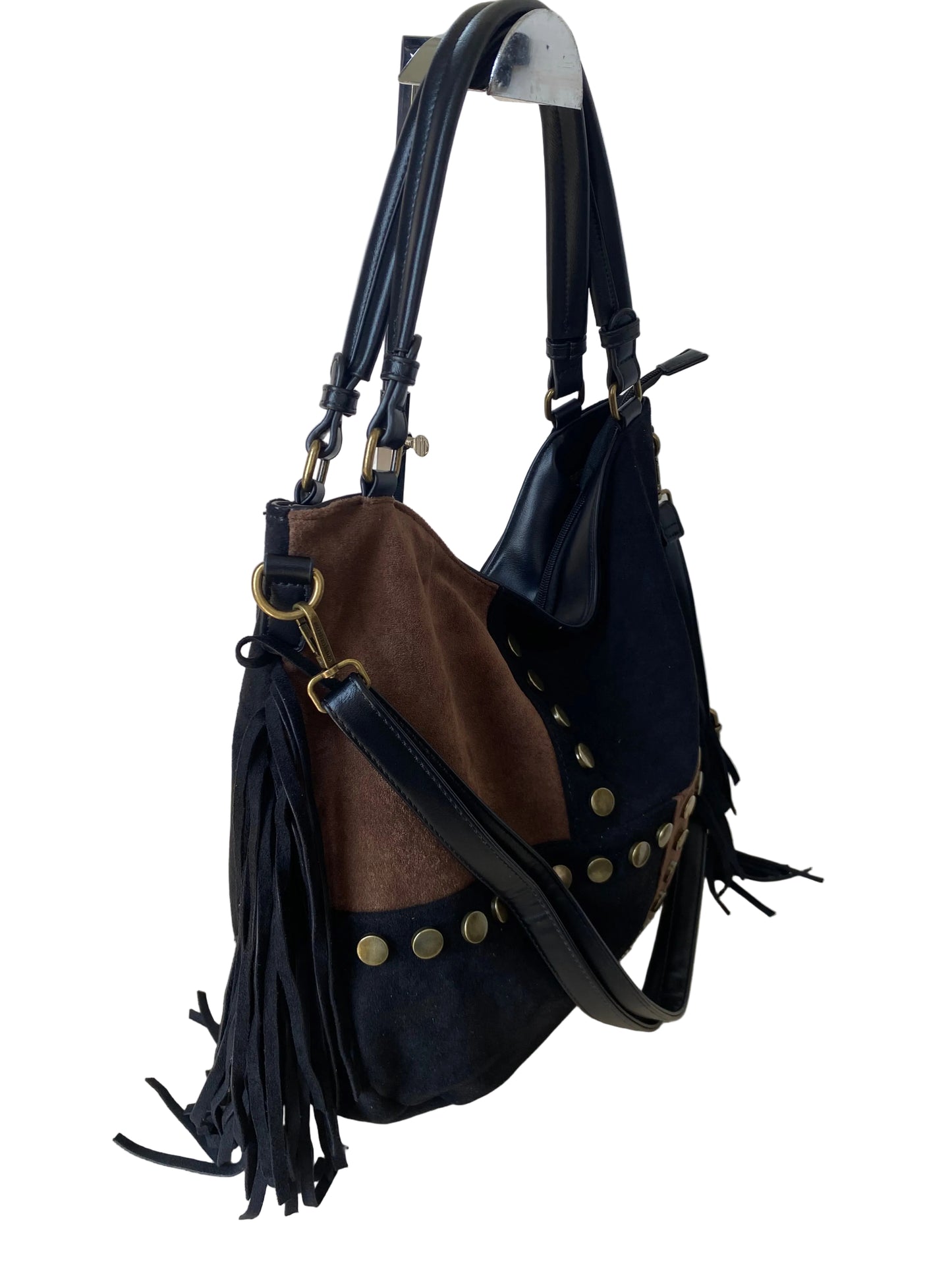 Borsa in similpelle scamosciata