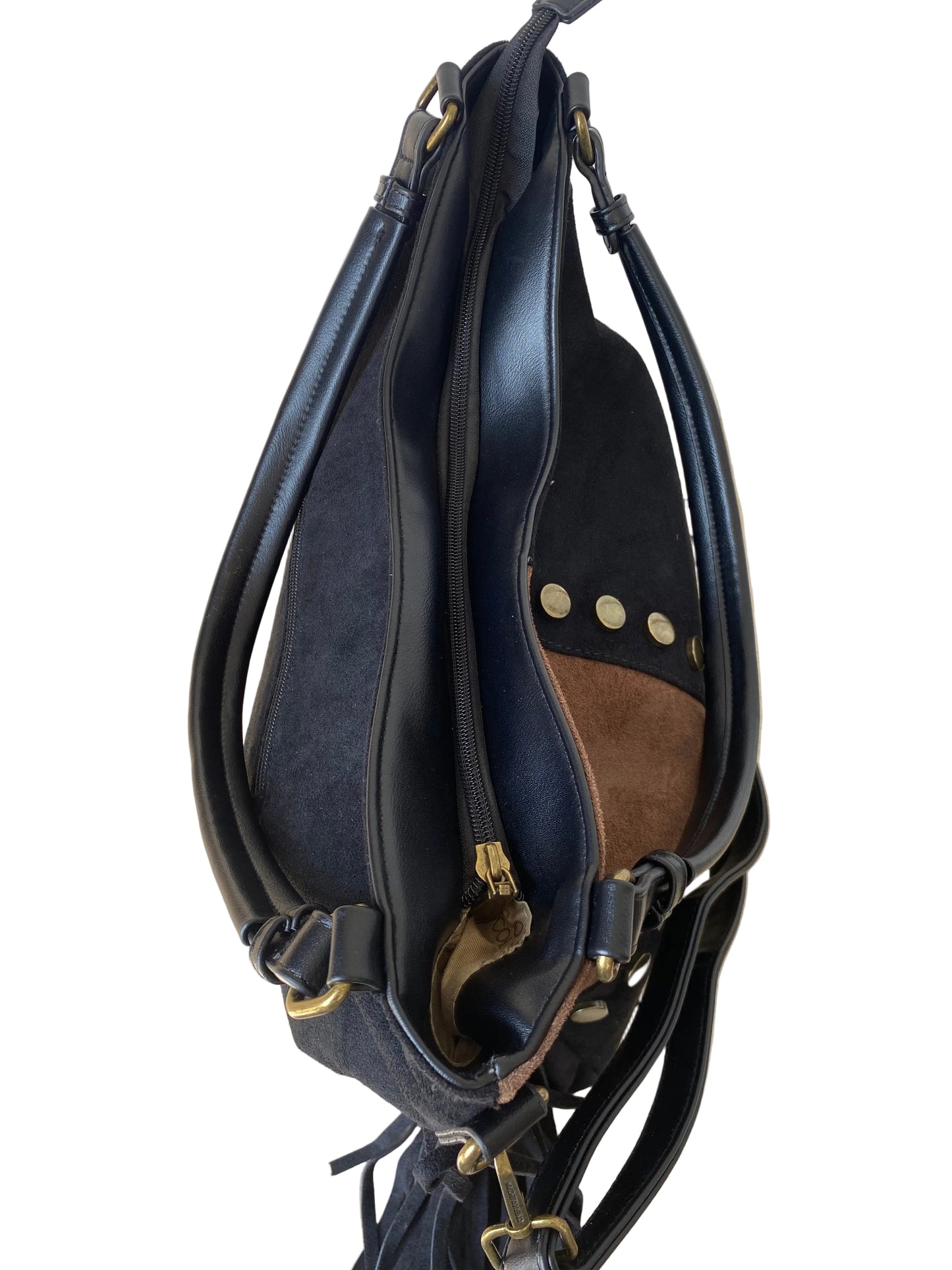 Borsa in similpelle scamosciata