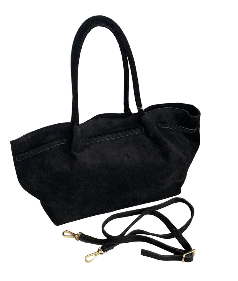 Borsa in pelle scamosciata