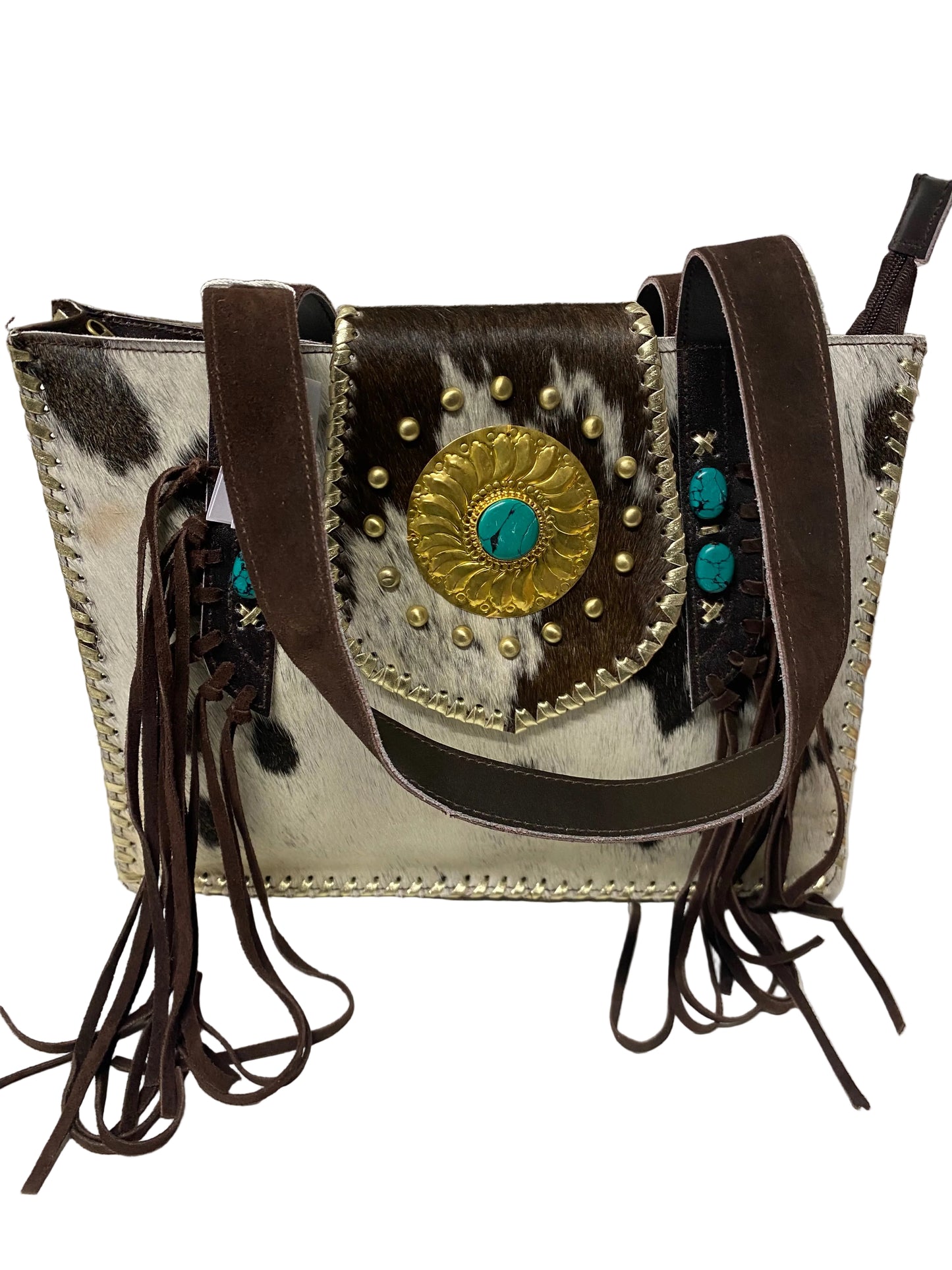 Borsa in pelle e cavallino