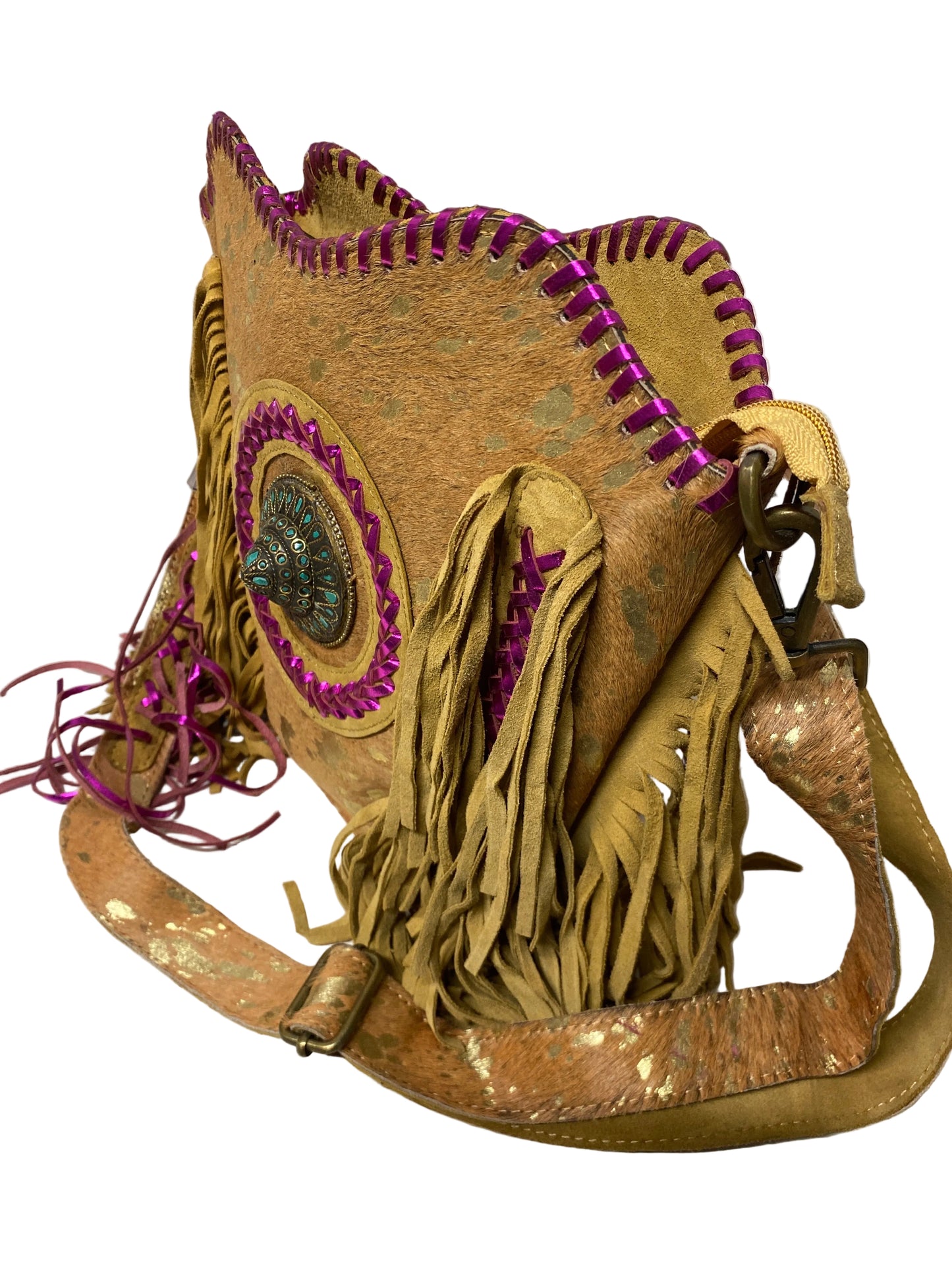 Borsa in pelle e cavallino