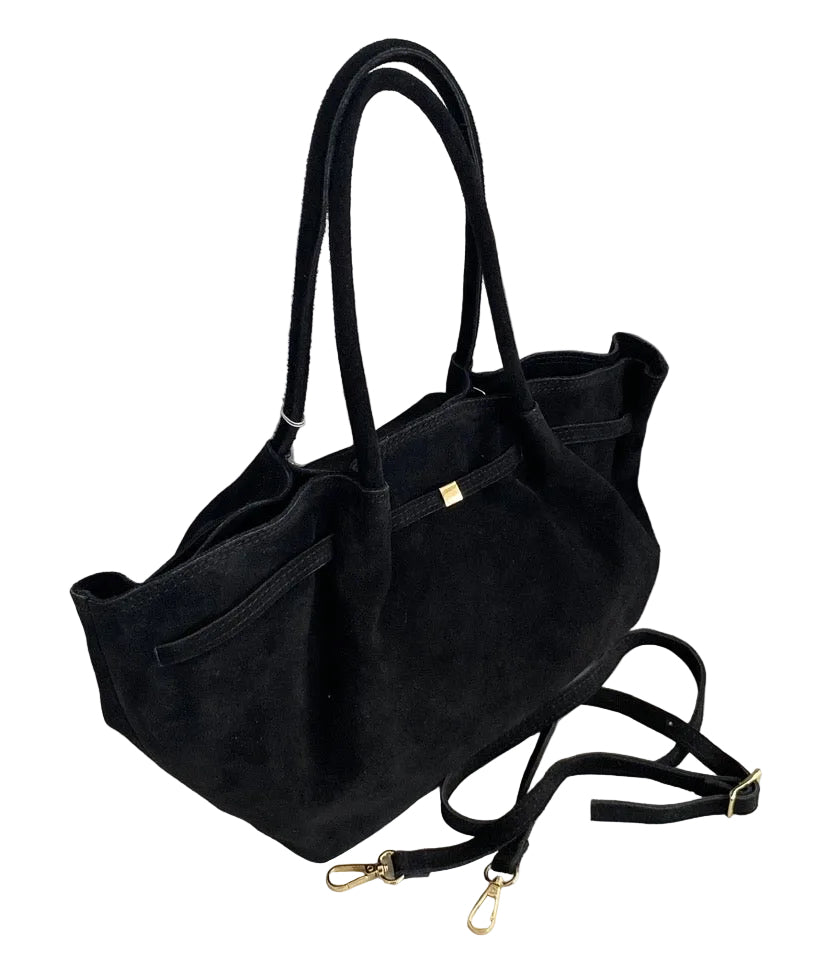 Borsa in pelle scamosciata