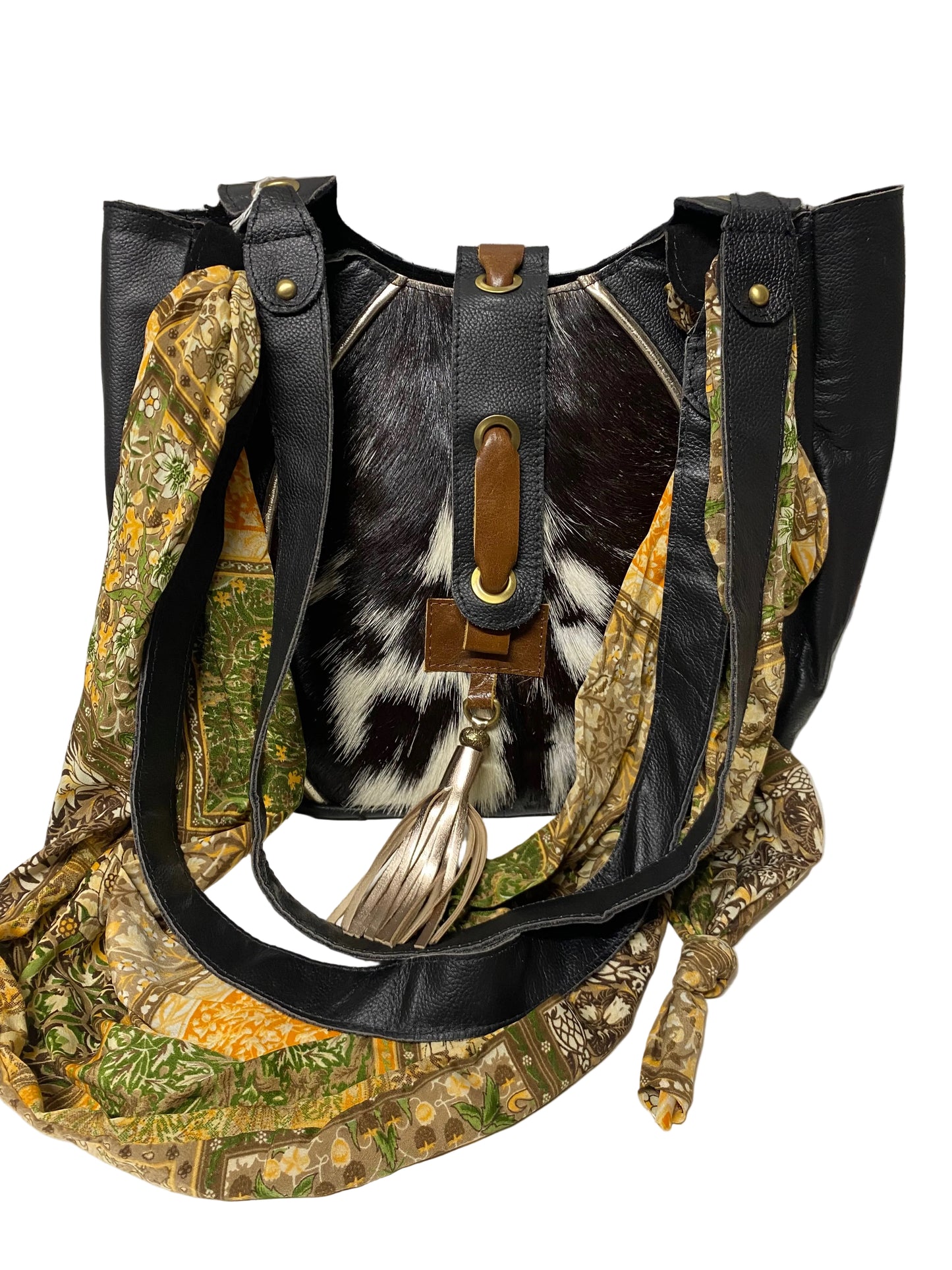 Borsa in pelle e cavallino