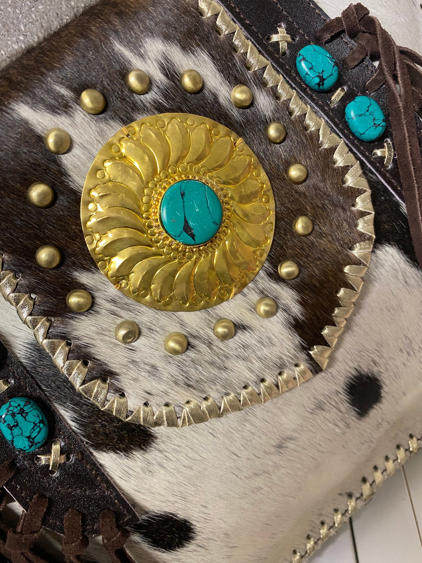 Borsa in pelle e cavallino