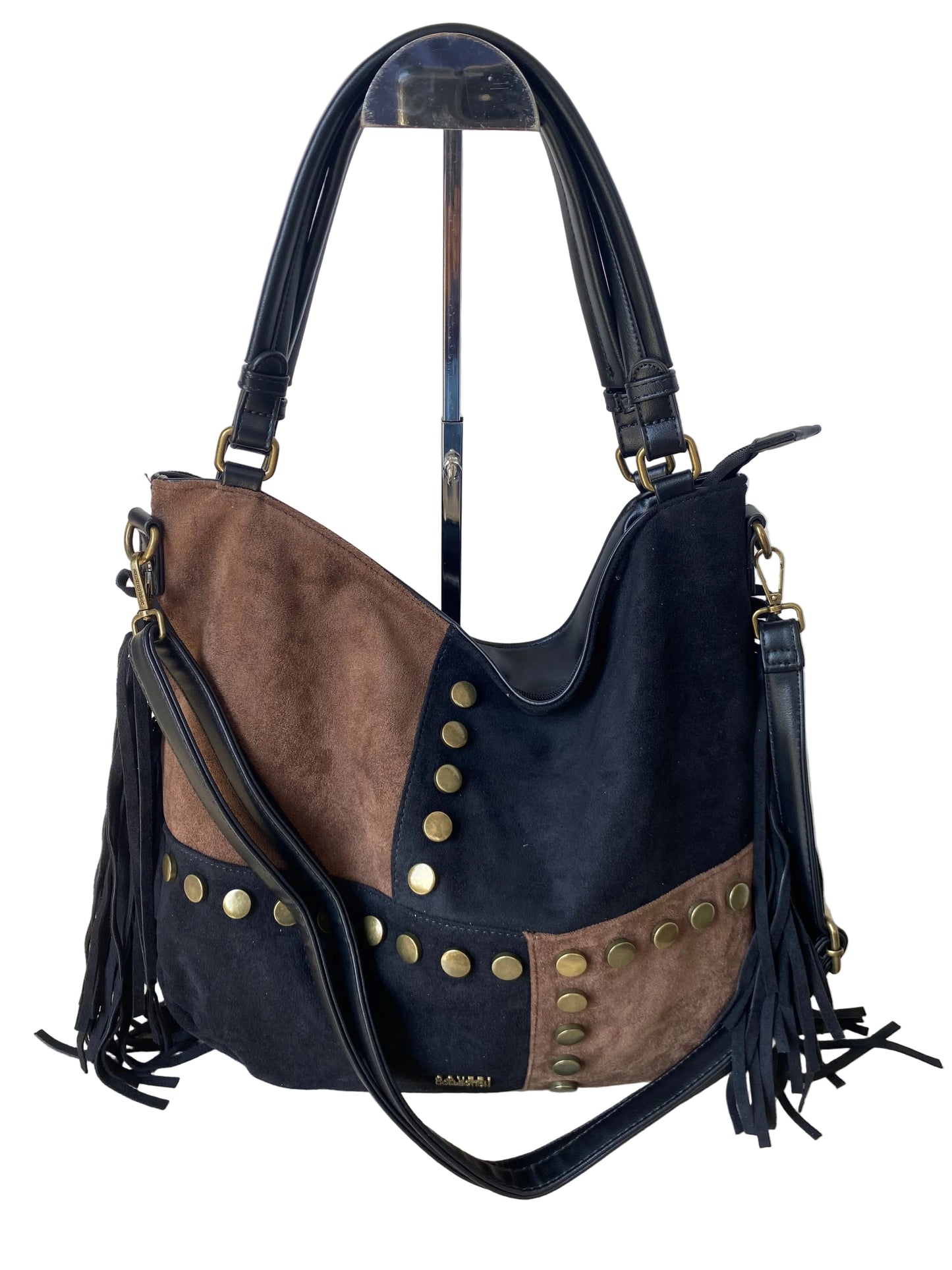 Borsa in similpelle scamosciata