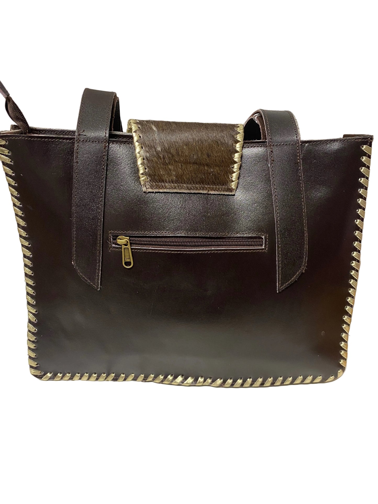 Borsa in pelle e cavallino