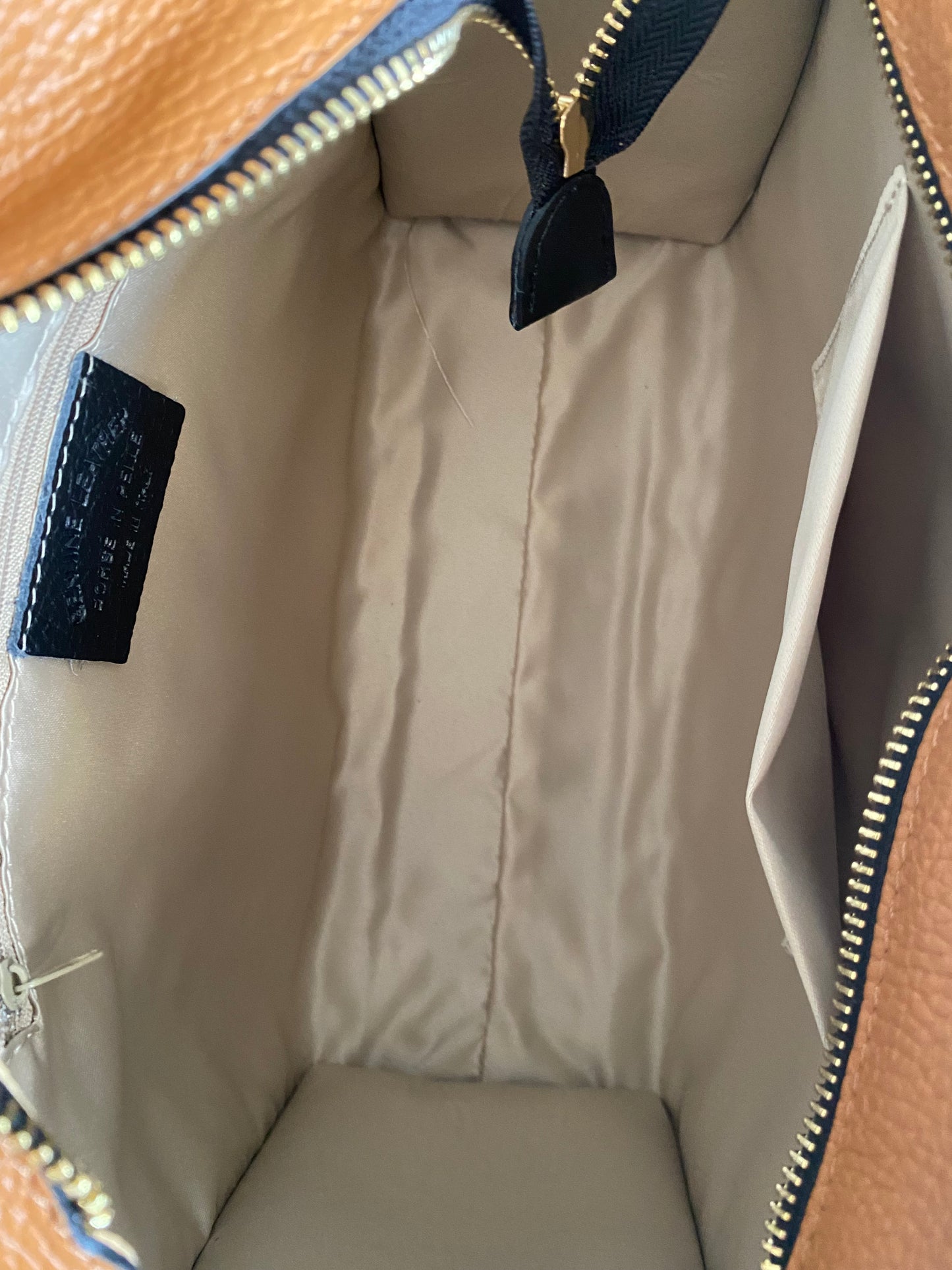 Borsa in pelle & canvas