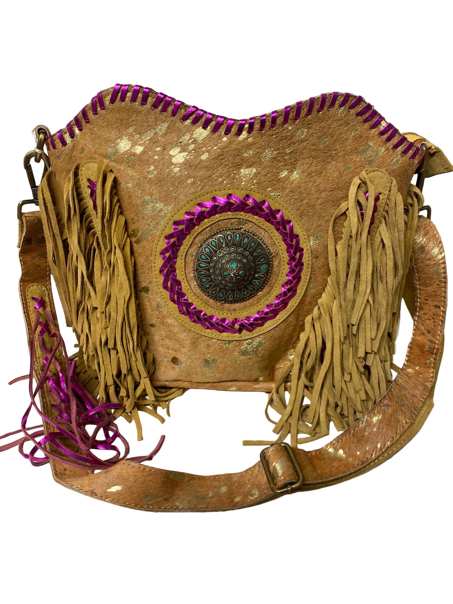 Borsa in pelle e cavallino