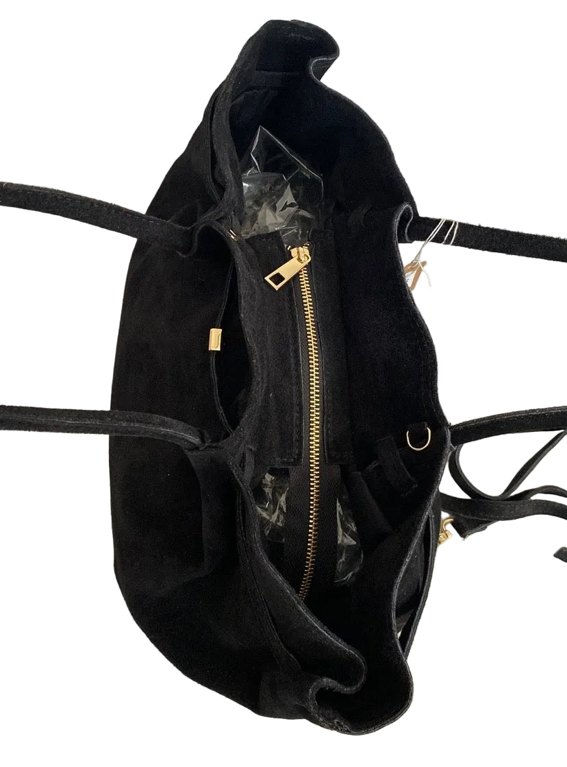 Borsa in pelle scamosciata